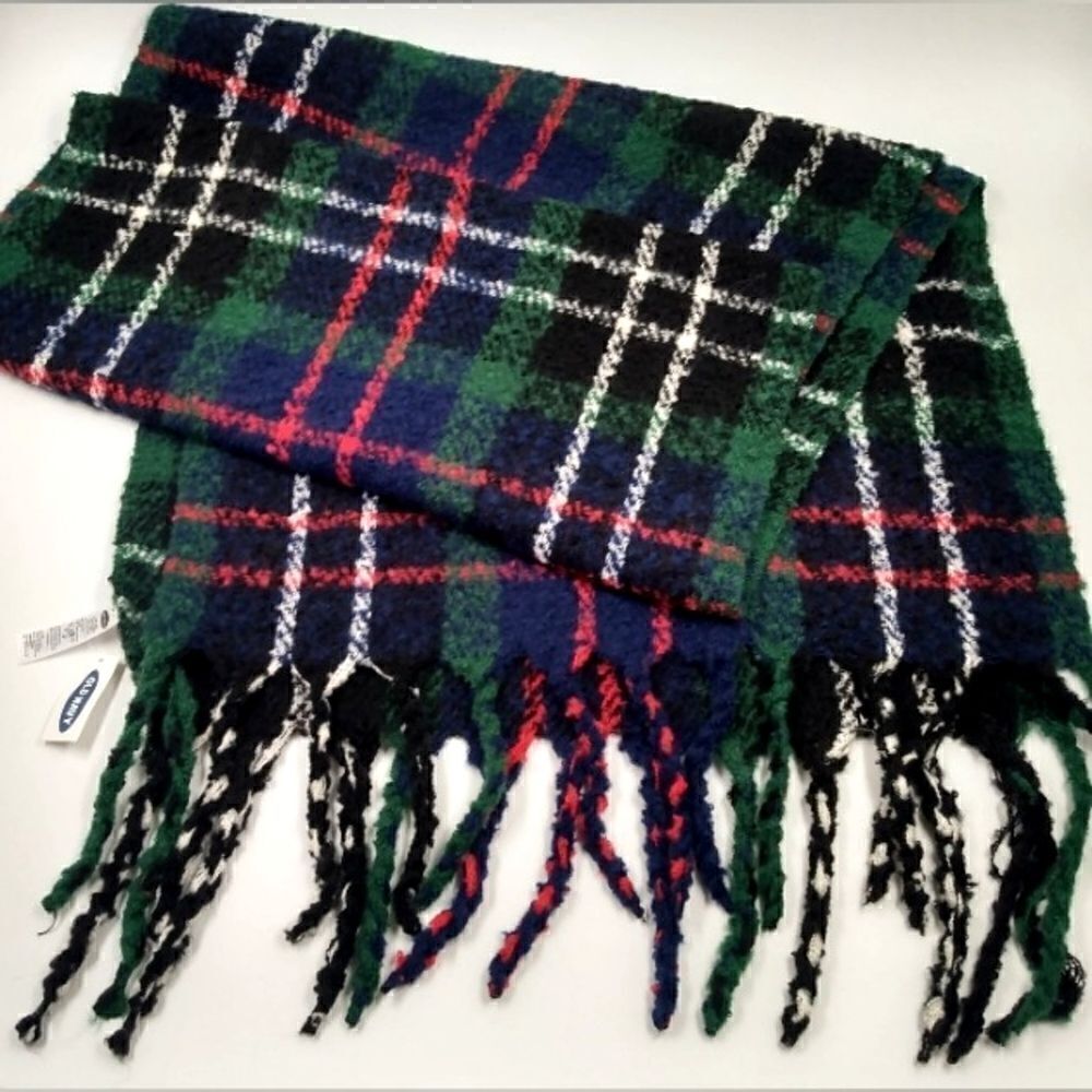 Old Navy Plaid Fringe Large Scarf Wrap Shawl Throw NWT Home Decor